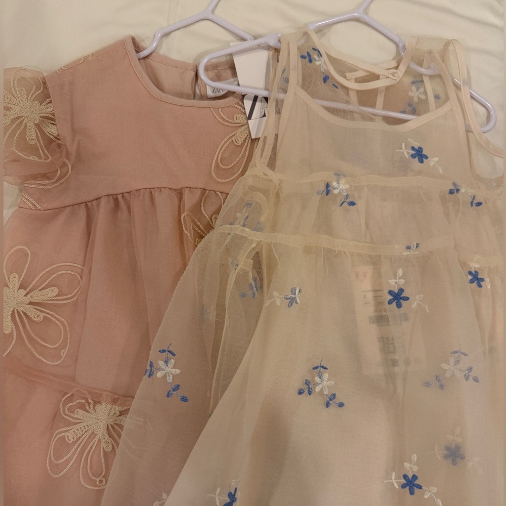 Zara NWT Spring Floral Embroidered Dress Bundle